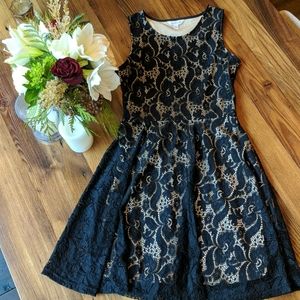 Black/nude floral dress